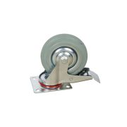 Колесо поворотное серая резина SCB 63 f 160 мм с тормозом