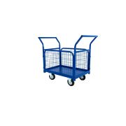 Тележка платформенная TOR ТП-6С (800х1200) с бортами из сетки и двумя ручками (колеса 200 мм)